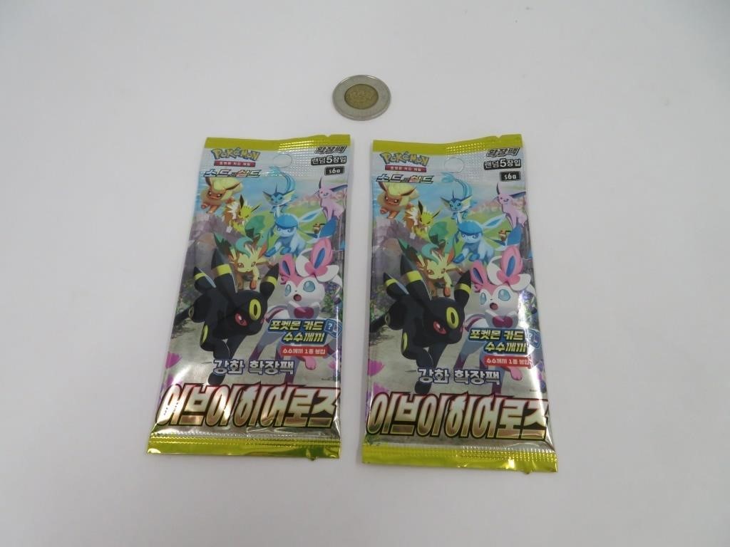 2 booster pack Pokemon coréens Eevee Heroes