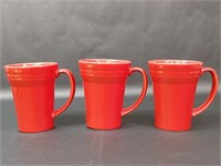 Vintage Homer Laughlin Fiesta Red Mugs