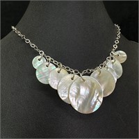 Sterling Silver Mother of Pearl Circles Necklace