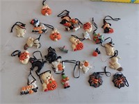 Box of miniature Halloween ornaments.