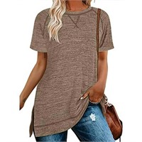 XL  XL SHIBEVER Women Short Sleeve Tops Casual Loo