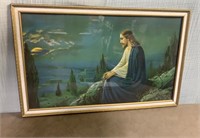 Jesus Framed Picture 22”x14” Mount Olives