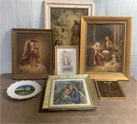 Religious Christianity Framed Picture Lot