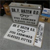 Double Sided Dr Hazen OD Eye Glasses Sign-as is
