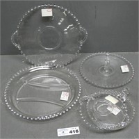 Imperial Candlewick Glass Servers, Etc