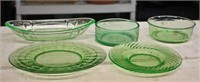 ASST. LOT OF GREEN DEPRESSION GLASS