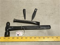 Ball Pein Hammer/Pry Bar, Tack Puller, Punches