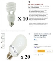 30pcs- NEW flouescent light bulbs