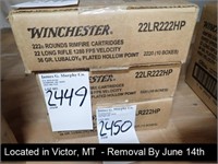 CASE OF (2,220) ROUNDS OF WINCHESTER .22 LR 36 GR