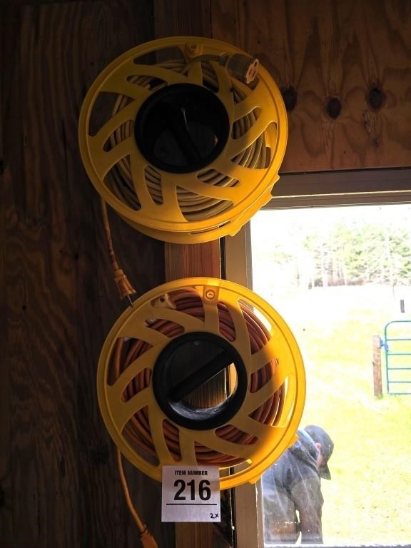 Extension cords on spools (2)