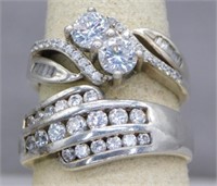 (2) STERLING SILVER RINGS. SIZE 9, 10. 11.0 GRAMS