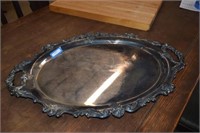 Large Vtg Silver Plated Butlers Tray