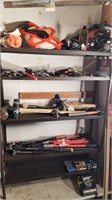 Small Metal Garage Shelf w/ Tools; Many New