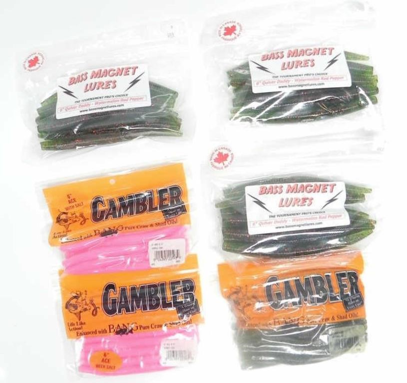 BASS MAGNET & GAMBLER SOFT BAIT WORM LURES