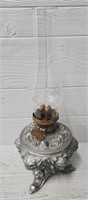 Vintage Pewter Lamp w/ Chimney