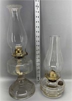 2 antique oil lamps