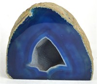 POLISHED BLUE AGATE GEODE CRYSTAL