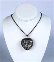 Sterling Silver Chain with Large Heart Pendant