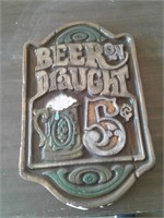 18" TALL PLASTER OF PARIS BEER SIGN