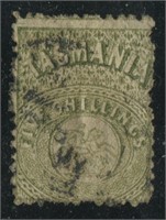 Tasmania 1863-80 #AR12 5sh Gr UVG