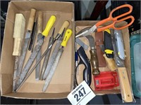 Assorted files, cutting tools, etc.