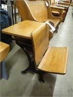 Antique Child's School Desk w/ Folding Seat -