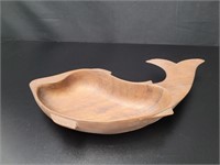 Wood Carved Fish Bowl