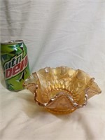Vintage Dugan Carnival Glass 6" Fish Scale Candy