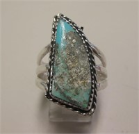 Sterling Silver & Utah Turquoise w/ Pyrite SW Ring
