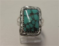 Sterling Silver & Utah Spiderweb Turquoise SW Ring