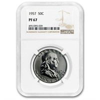 1957 Franklin Half Dollar Pf-67 Ngc