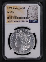 2021-S $1 Morgan Dollar NGC MS70 100th Anniversary