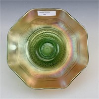 NW Green Greek Key Ruffled Bowl