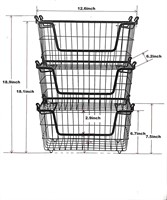 Narrow Stackable Baskets - 3pc