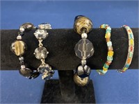 (5) Costume Jewelry bracelets, 3 are expandable