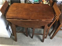 Tall drop leaf table with 2 chairs