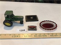 Ertl Tractor, Ash Tray, & Other