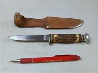 4 in straight blade edge mark knife made in