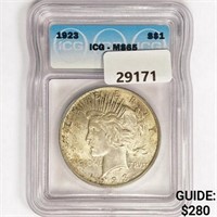 1923 Silver Peace Dollar ICG MS65