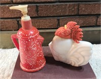Avon Red & White Ceramic Rooster and