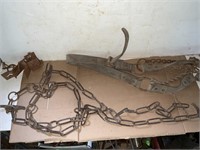 Old harness, hobbles, neck chains