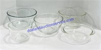 Lot of (5) Glass Mixing Bowls