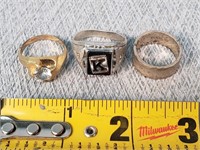 2- Sterling Rings 13.2g & Gold Plated Ring