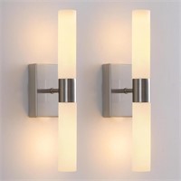 Wall Sconces Set of 2 Brushed Nickel Applique Mura