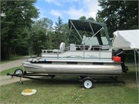 Weeres pontoon boat and trailer
