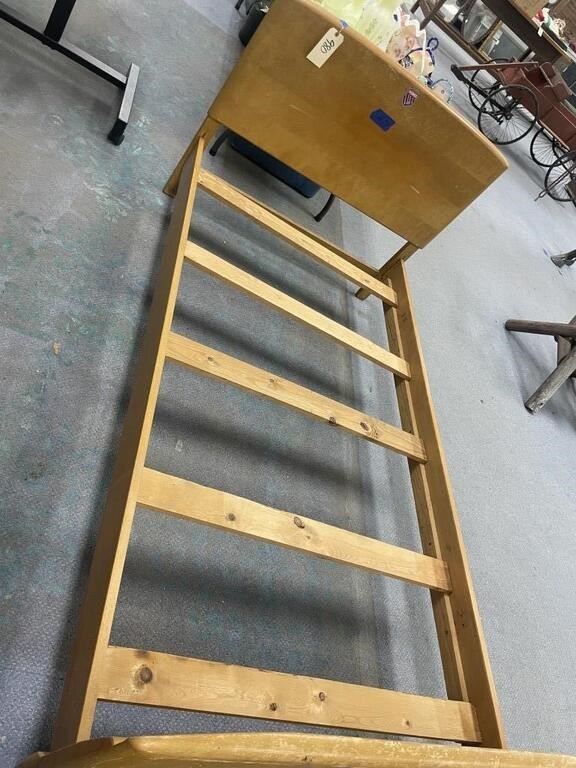 Wood Twin Bed Headboard Footboard Frame