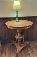 Antique Quarter Sawn Oak Table, Lamp