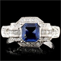 14K Gold 1.12ct Sapphire & 0.54ctw Diamond Ring