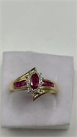 Ruby/Diamond 10k Ring