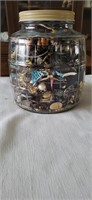 Jar of misc jewelry 9"h